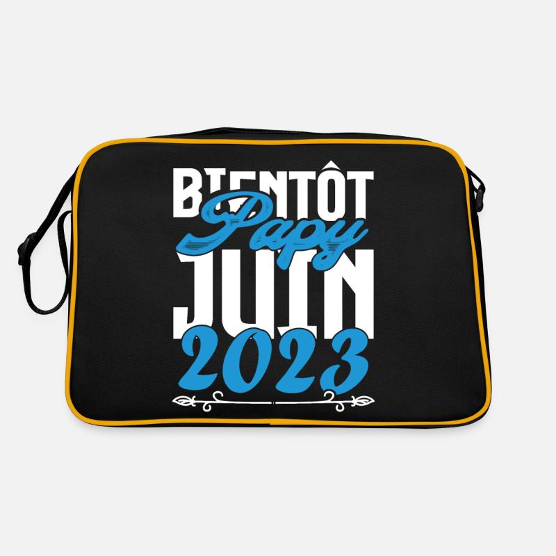 Cadeau Annonce grossesse bientôt Papy Juin 2023. Sac Retro