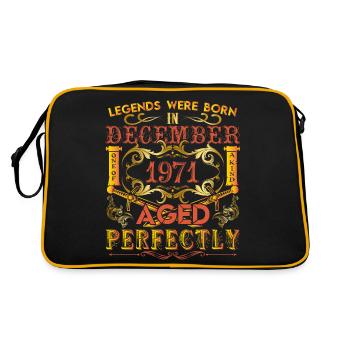 Dezember 1971 - Geburtstag 1971 wurden Legenden geboren. - Retro Tasche - Schwarz/Gold - Hinten