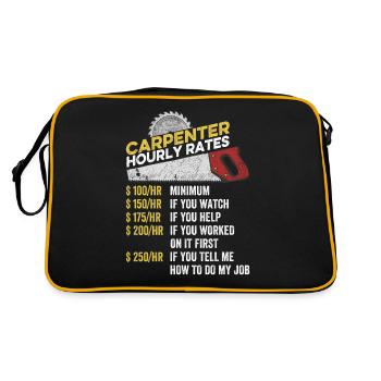 Charpentier Taux horaire Drôle de menuisier Charpentier - Sac Retro - noir/or - Dos