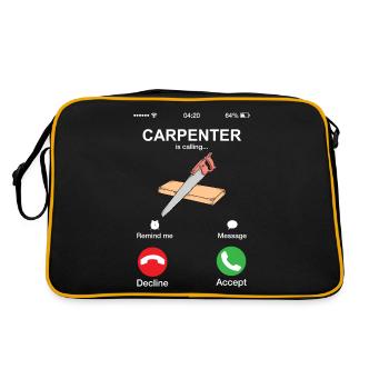 Zimmermann nennt lustige Holzarbeiter coole Berufung - Retro Tasche - Schwarz/Gold - Hinten