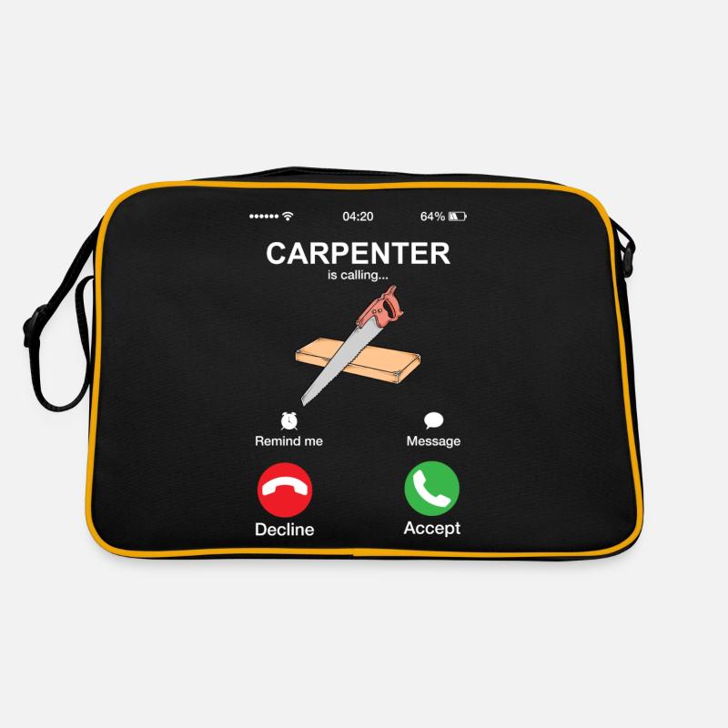 Zimmermann nennt lustige Holzarbeiter coole Berufung Retro Tasche