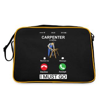Carpenter nennt Holzbearbeitung Handwerker Humor - Retro Tasche - Schwarz/Gold - Hinten