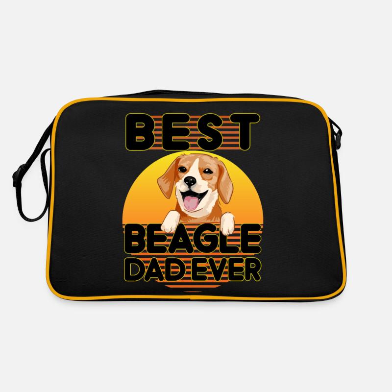 Best Beagle Dad Ever Funny Beagle Lover Dog Dad - Retro Tasche - Schwarz/Gold