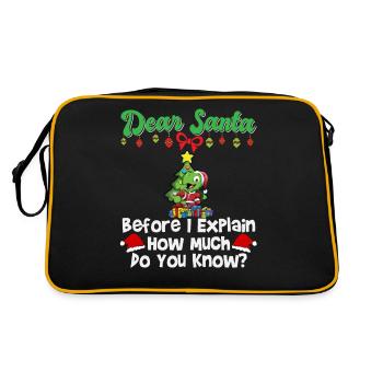 Dear Santa Before I Explain How Much Do You Know - Retro Bag - black/gold - Back