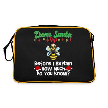 Dear Santa Before I Explain How Much Do You Know - Retro Bag - black/gold - Back