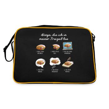 Döner Freizeit Döner Liebhaber - Retro Tasche - Schwarz/Gold - Hinten
