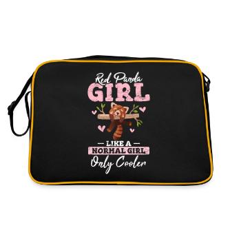 Red Panda Girl Cooler Red Pandas Funny Panda Lover - Retro Bag - black/gold - Back