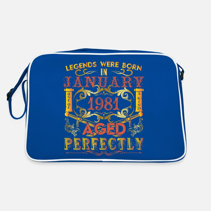 Januar 1981 - Geburtstag 1981 wurden Legenden geboren. Retro Tasche