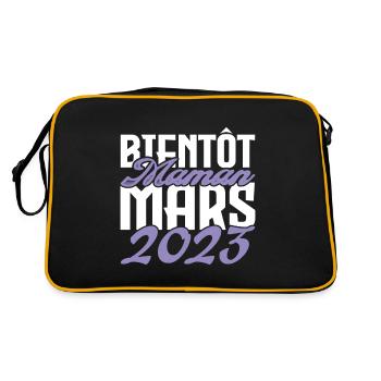 Annonce grossesse. bientôt Maman Mars 2023.maman - Sac Retro - noir/or - Dos