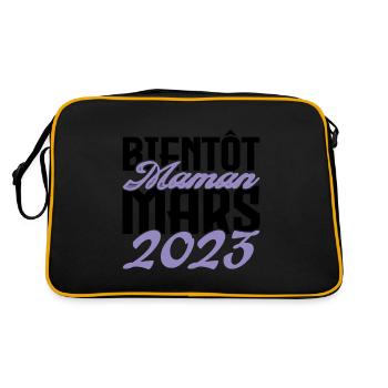 Annonce grossesse. bientôt Maman Mars 2023.maman - Sac Retro - noir/or - Dos
