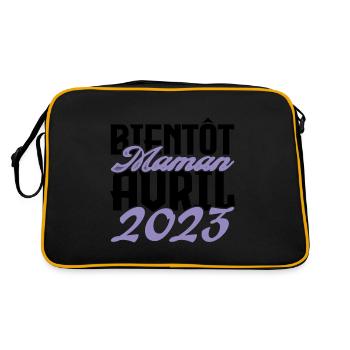 Annonce grossesse. bientôt Maman Avril 2023.maman - Sac Retro - noir/or - Dos