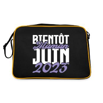 Annonce grossesse. bientôt Maman Juin 2023.maman - Sac Retro - noir/or - Dos