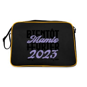 Annonce grossesse. bientôt Mamie Février 2023. - Sac Retro - noir/or - Dos