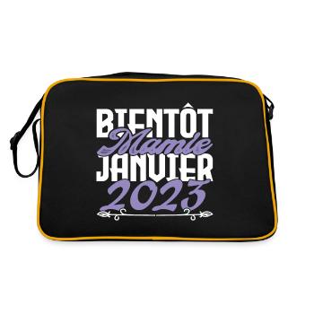 Annonce grossesse. bientôt Mamie Janvier 2023. - Sac Retro - noir/or - Dos