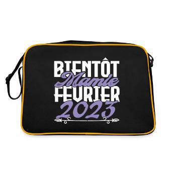 Annonce grossesse. bientôt Mamie Février 2023. - Sac Retro - noir/or - Dos