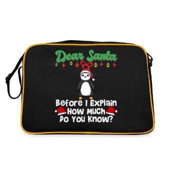 Dear Santa Before I Explain How Much Do You Know - Retro Bag - black/gold - Back