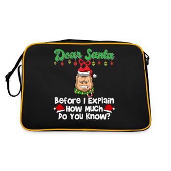 Dear Santa Before I Explain How Much Do You Know - Retro Bag - black/gold - Back