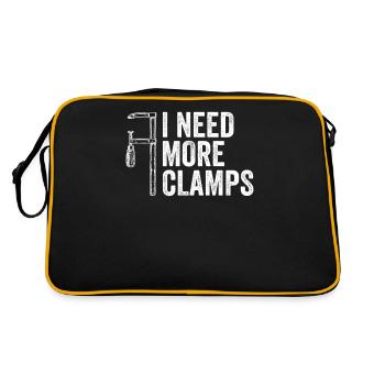 I Need More Clamps, carpenter woodworker funny - Retro Bag - black/gold - Back
