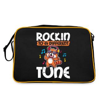 Red Panda Autism Rockin' To A Different Tune Aware - Sac Retro - noir/or - Dos