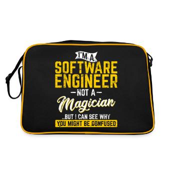 Software Engineer Not A Magician Programmer Develo - Retro Bag - black/gold - Back