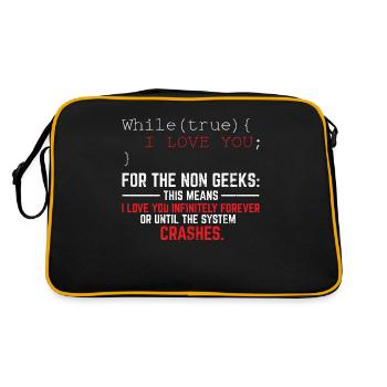 Funny Geek Lover Software Engineer Programmer Deve - Retro Bag - black/gold - Back