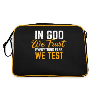 Christian Tester QA Engineer Developer Testing Spe - Retro Tasche - Schwarz/Gold - Hinten