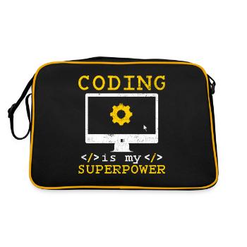 Coding Is My Superpower Software Programmer Coder - Retro Bag - black/gold - Back