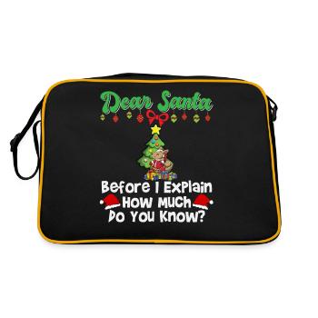 Dear Santa Before I Explain How Much Do You Know - Retro Bag - black/gold - Back
