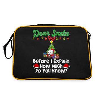 Dear Santa Before I Explain How Much Do You Know - Retro Bag - black/gold - Back