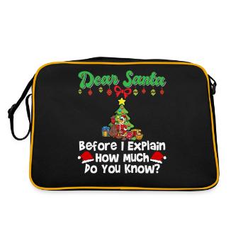 Dear Santa Before I Explain How Much Do You Know - Retro Bag - black/gold - Back