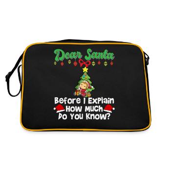 Dear Santa Before I Explain How Much Do You Know - Retro Bag - black/gold - Back