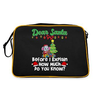 Dear Santa Before I Explain How Much Do You Know - Retro Bag - black/gold - Back