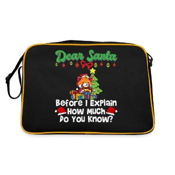 Dear Santa Before I Explain How Much Do You Know - Retro Bag - black/gold - Back