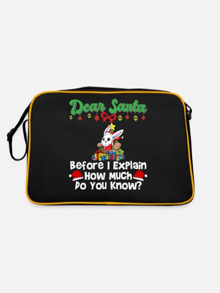 Cher Père Noël avant que j’explique combien savez-vous - Sac Retro - noir/or - Dos