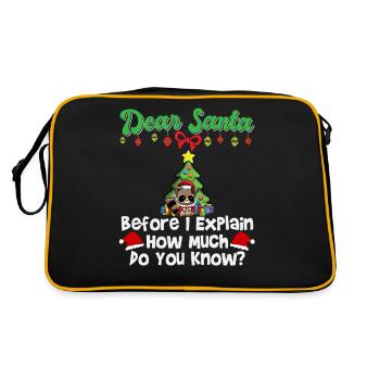 Dear Santa Before I Explain How Much Do You Know - Retro Bag - black/gold - Back