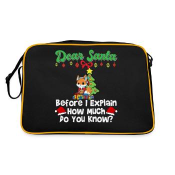 Dear Santa Before I Explain How Much Do You Know - Retro Bag - black/gold - Back