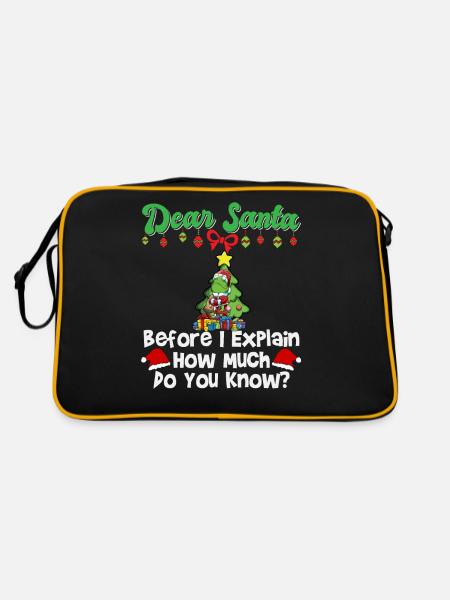 Cher Père Noël avant que j’explique combien savez-vous - Sac Retro - noir/or - Dos