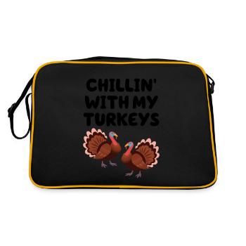 Chillin With My Turkeys - Retro Bag - black/gold - Back