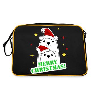 Frohe Weihnachtsfeier - Retro Tasche - Schwarz/Gold - Hinten