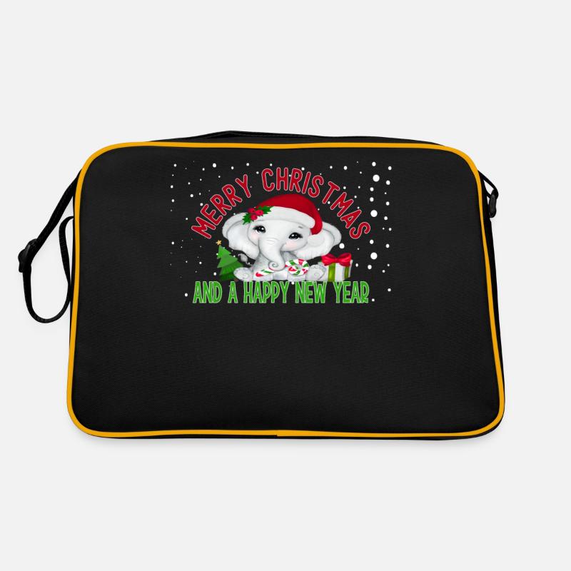 Joyeux Noël et une bonne année mignon éléphant Sac Retro