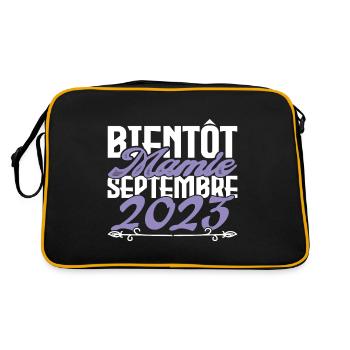 Annonce grossesse. bientôt Mamie Septembre 2023. - Sac Retro - noir/or - Dos