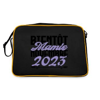 Annonce grossesse. bientôt Mamie Novembre 2023. - Sac Retro - noir/or - Dos