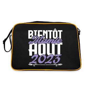 Annonce grossesse. bientôt Mamie Aout 2023. août. - Sac Retro - noir/or - Dos