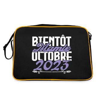 Annonce grossesse. bientôt Mamie Octobre 2023. - Sac Retro - noir/or - Dos