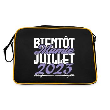 Annonce grossesse. bientôt Mamie Juillet 2023. - Sac Retro - noir/or - Dos