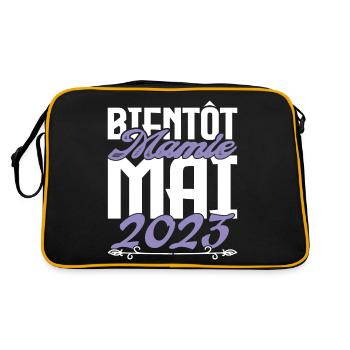 Annonce grossesse. bientôt Mamie Mai 2023. - Sac Retro - noir/or - Dos