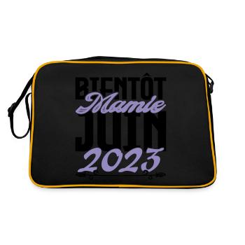 Annonce grossesse. bientôt Mamie Juin 2023. - Sac Retro - noir/or - Dos