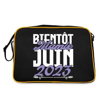 Annonce grossesse. bientôt Mamie Juin 2023. - Sac Retro - noir/or - Dos