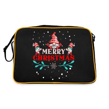 Merry Cristmas gnomes - Retro Tasche - Schwarz/Gold - Hinten