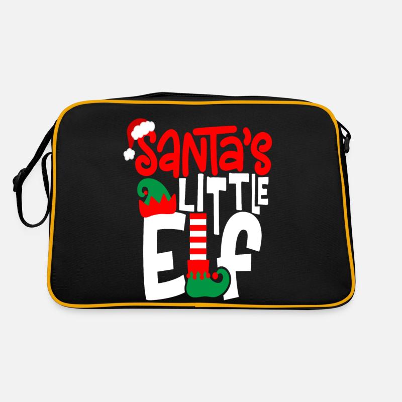 Santa s Little Elf - Retro Bag - black/gold